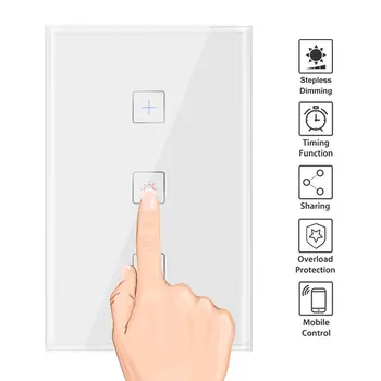 

Wifi Touch Wall Switch Panel Work with Alexa Google Home Wireless Smart Switch Timing&Remote Control Via APP 1 Gang