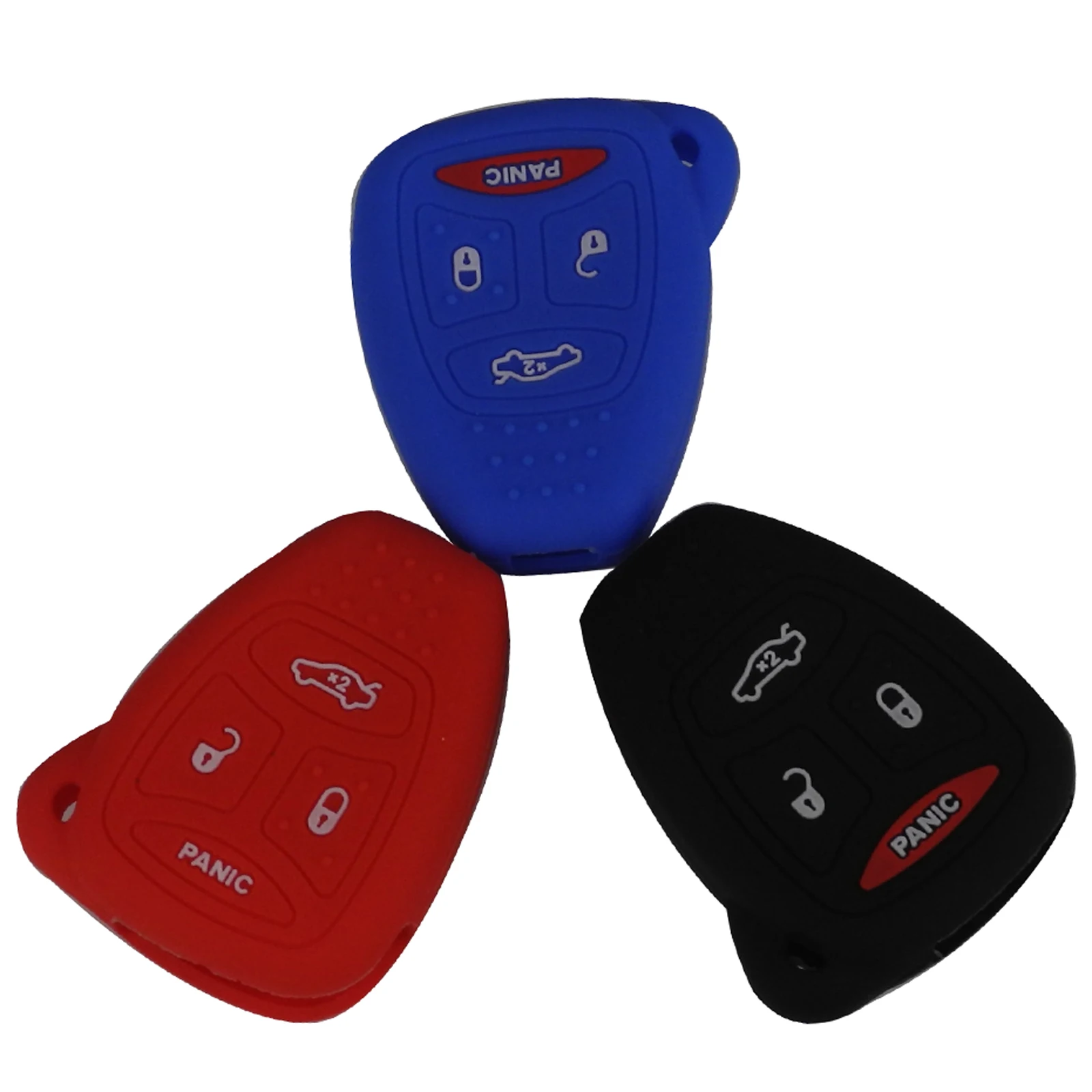 Jingyuqin 10pcs 4 Buttons Rubber Silicone Car Key Cover Case for Jeep