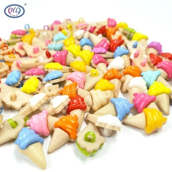 

HL 50/100pcs Mix Colors Ice-cream Shank Plastic Buttons DIY Scrapbooking Accessories Children's Apparel Sewing Notions