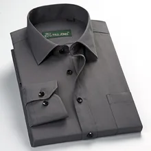 Горячая Распродажа S~ 5XL длинный рукав отложной воротник обычный хорошо подходит твил/простой мягкий легкий уход мужские рабочие платья рубашки