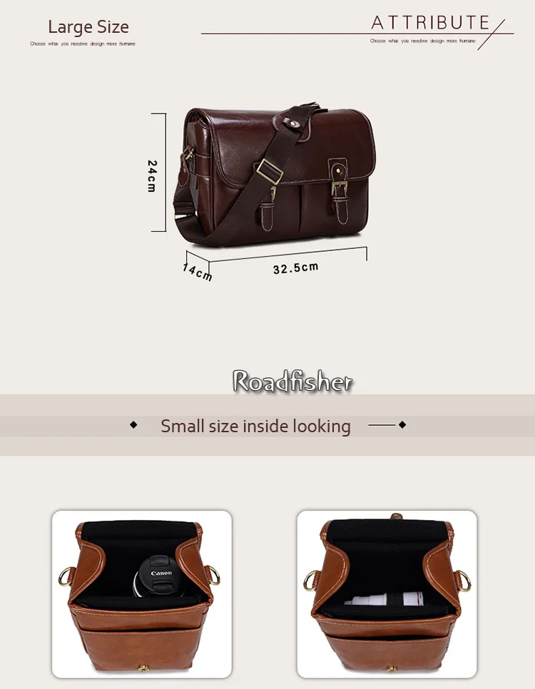 Camera leather shoulder bag 115-2