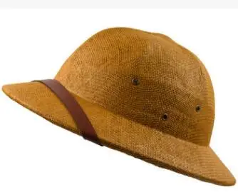 Унисекс Новинка Toquilla соломенные шляпы от солнца для мужчин вьетнамская Военная армейская шляпа шлем Pith Dad Boater Панамы летние - Цвет: coffee