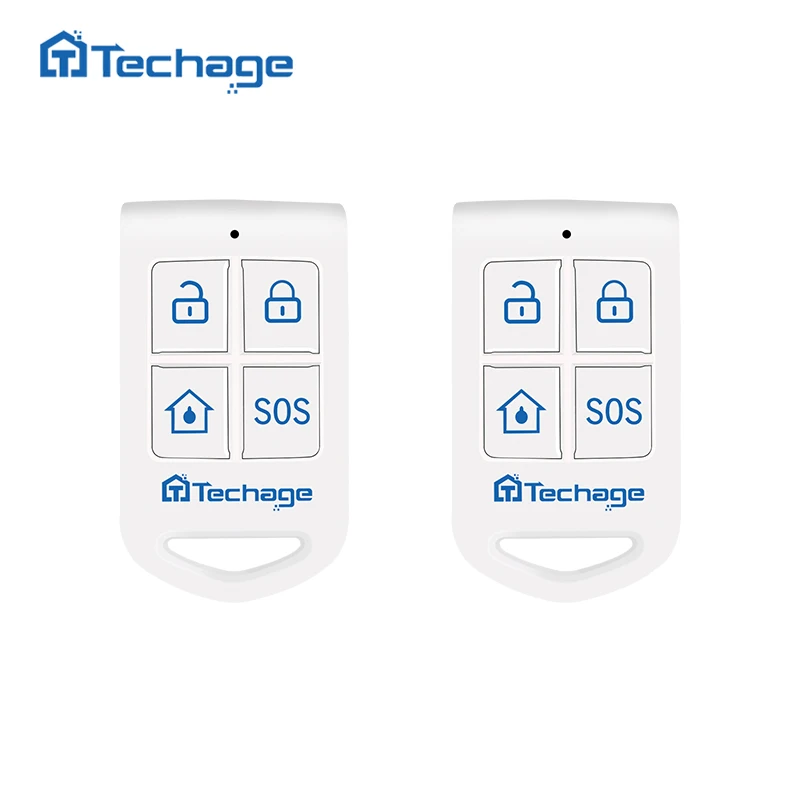 

Techage 2pcs Wireless Alarm Remote Control For Wifi GSM Home Burglar Alarm System Security Kit Built-in Battery Alarm Controller
