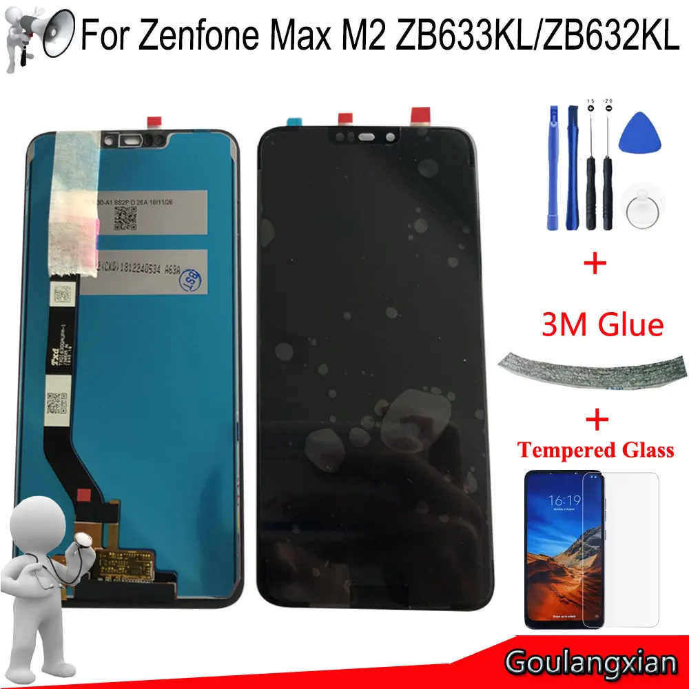 

6.26 AAA Original LCD For Asus Zenfone Max M2 LCD Display Touch Screen Digitizer Assembly For Zenfone Max M2 ZB633KL/ZB632KL LCD