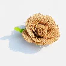 6pcs Natural Jute Hessian Flower Decorative Handmade Burlap Rose Vintage DIY Craft Wedding Decoration Christmas Gift Accessories