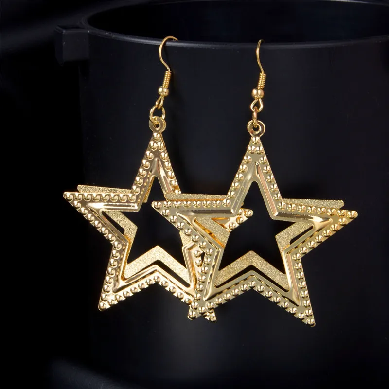 MISANANRYNE новые длинные висячие серьги для женщин золото и серебро Цвета звезды серьги Модные ювелирные изделия