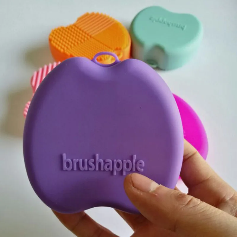 Apple Shaped Silicone Brush Egg Brushes Cleaning Tools Makeup Brush Cleaner Scrubber (7)