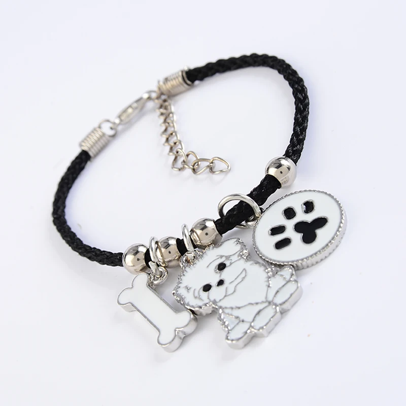 Shih Tzu очаровательные браслеты amp браслеты для женщин и девочек серебряный цвет сплав Веревка Цепь питомец собака женский браслет Браслет bijoux femme