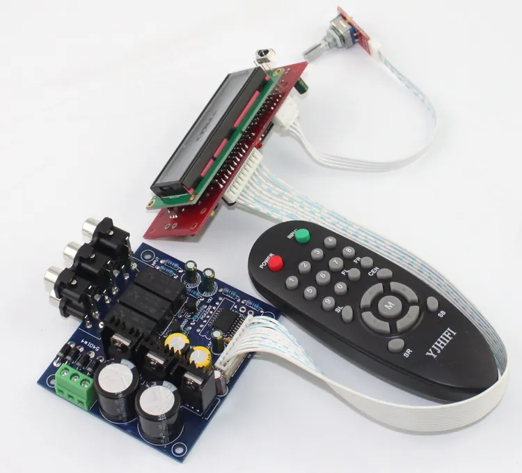 PGA2311U remote control volume Pre-amplifier board / three input switch / signal switching pre finished board