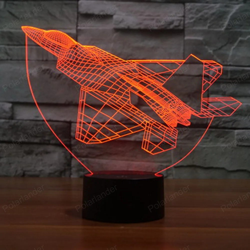 aircraft 1pcs/set 3D Novelty Light 7 Colors Changing LED Lamp Luminaria 3D Lights Action Figure