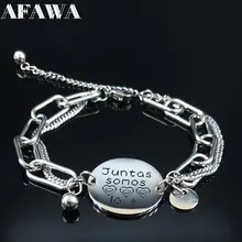 Juntas Somos Lo браслет из нержавеющей стали для лучшего друга серебряный цвет браслеты ювелирные изделия pulsera mujer B18424