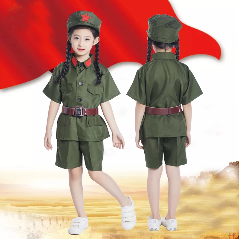 Новый дизайн Китайская Красная армейская одежда для детей косплей военная форма
