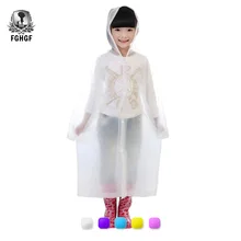 FGHGF Transparent Kids Raincoat Girl Children Rain Coat Waterproof Boy Capa Wiche Eva Backpack Rain Cover Poncho Rainwear(China)