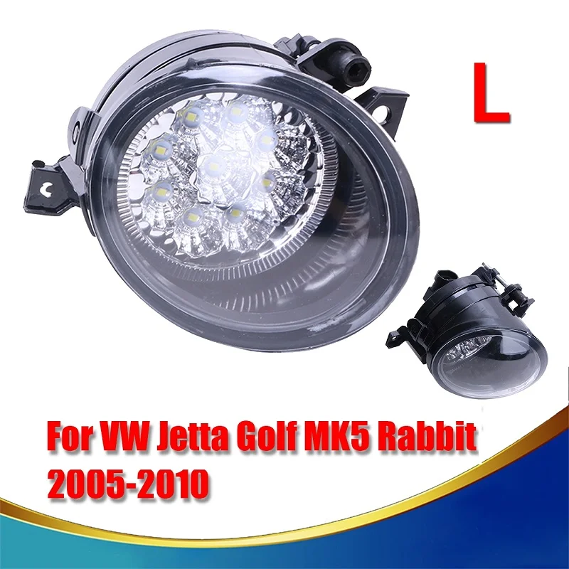 Left Front Grille LED Fog Lamps Fog Lights For VW Jetta Golf MK5 Rabbit