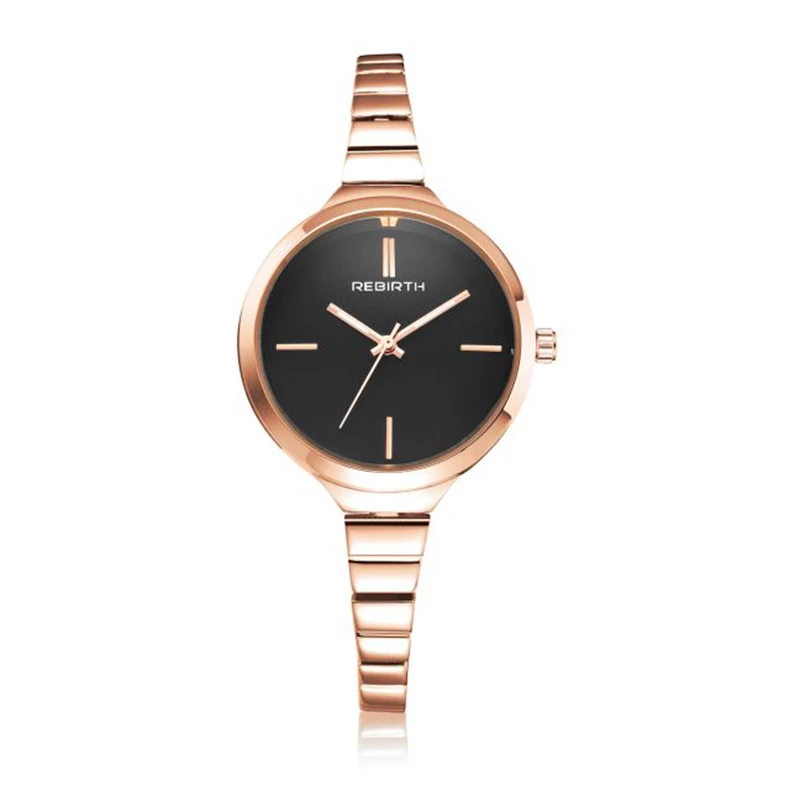 Rose gold Женские часы REBIRTH, роскошные женские часы, золотые часы, женские часы, модные часы, женские часы, relogio feminino montre femme saat - Цвет: Rose gold