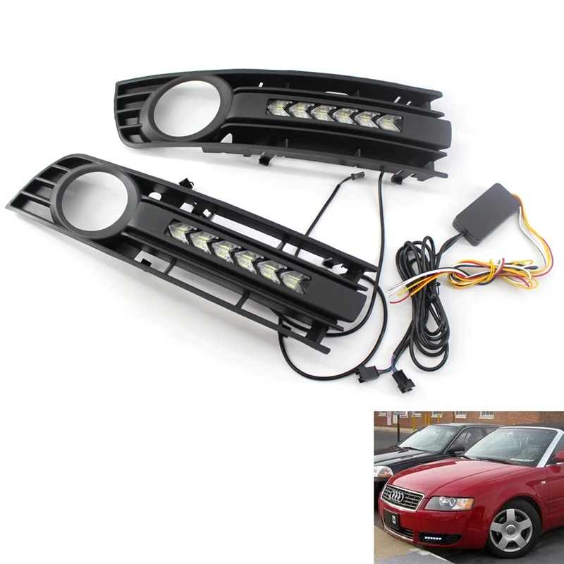 

Front Bumper Center Lower Grille Turn signal Light kit For Audi A4 B6 01-05