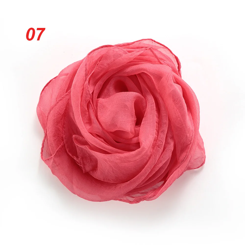 1 шт., Милый Мягкий Шифоновый Шелковый квадратный шарф, повязка для волос, элегантная накидка, шаль для женщин, девушек, шейный платок, подарки, зимние аксессуары - Цвет: 07 watermelon red