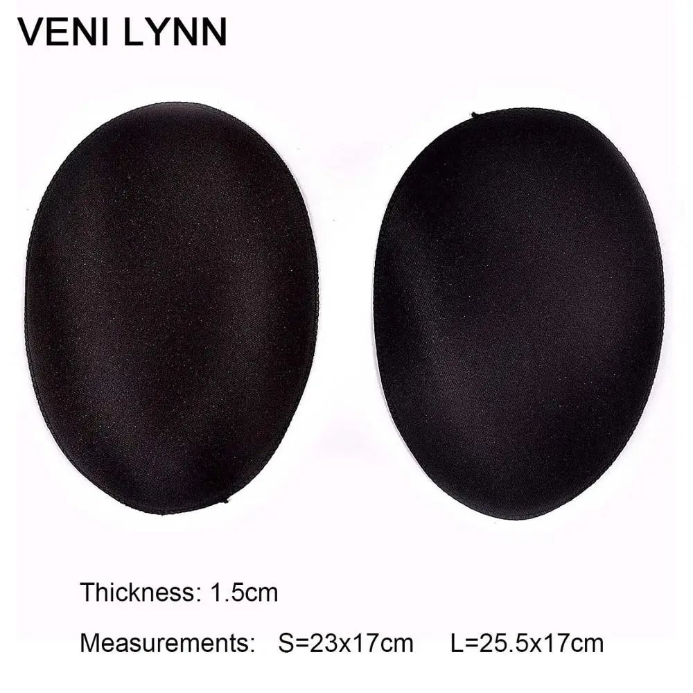 VENI LYNN 1,5 см Толстый Круглый спонж увеличивающая подкладка для ягодиц подушечки для бедер подделка s и пена для женщин нижнее белье - Цвет: Oval Black
