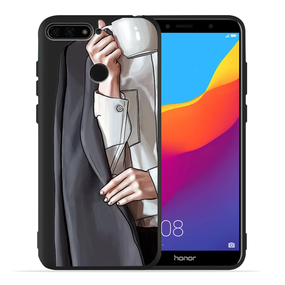 Привлекательный кофейный чехол на высоком каблуке для huawei Honor View 20 20 Lite 20Pro 10 Lite 9 Lite 10 9 8 8x 8c 8 Lite Capa Etui - Цвет: 14