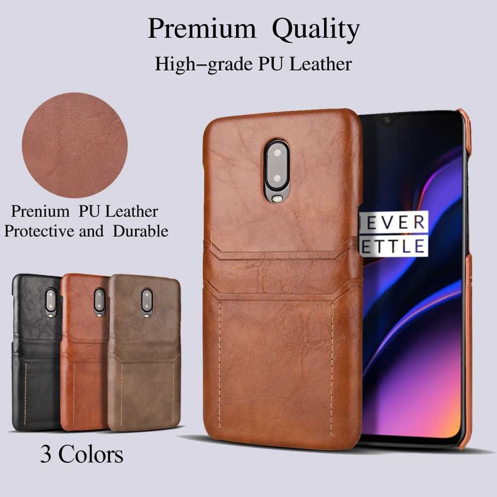 حامل بطاقة حالة ل Oneplus 6 6 t 7 الفاخرة محفظة جلدية حماية سليم هارد الغلاف الخلفي ل واحد زائد 6 6 t t Oneplus6 128 كوكه