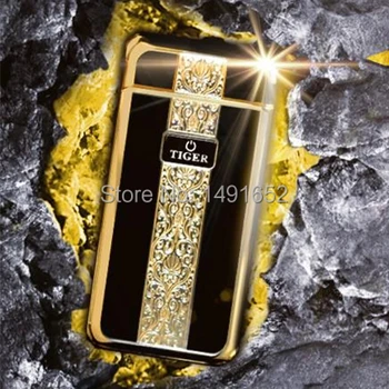 

Originality Metal windproof electronic lighter USB Rechargeable 909 Electric Arc Luxury smoking cigarette lighter Cute Gift