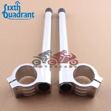 Серебряный 2 шт. Алюминий 7/" мотоцикл клип на руль Clipons отдельный руль 33/35/37/39/41/51 мм вилка