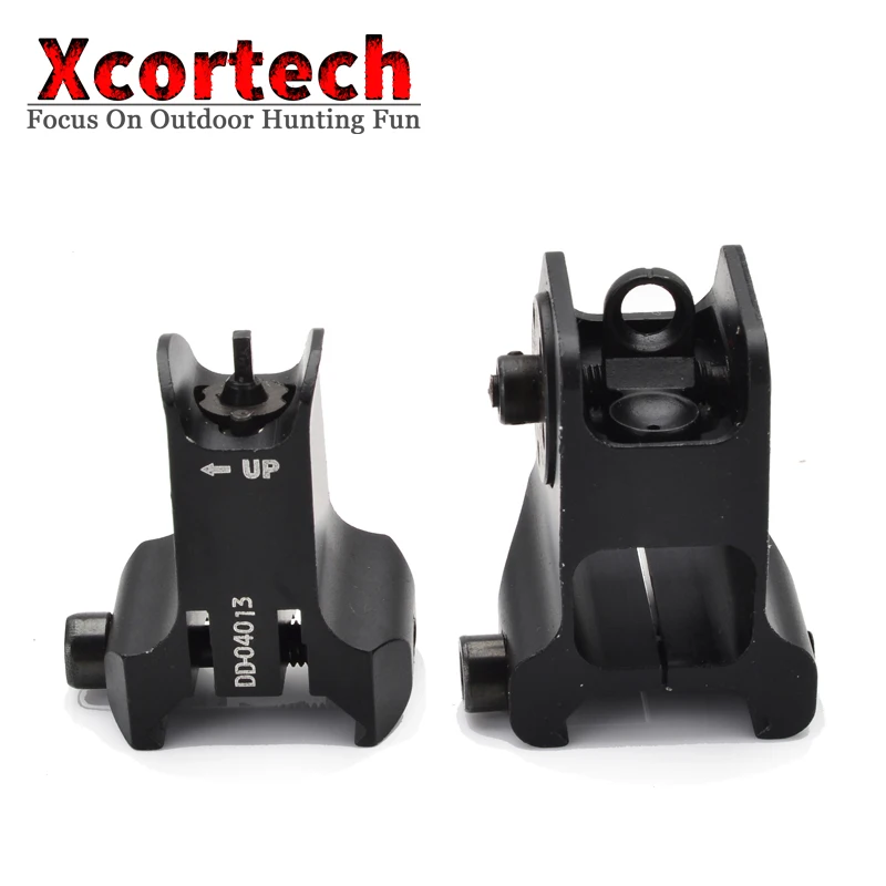 Tactical Fixed Front Rear Sight Streamline Design Standard AR15 Apertures Iron Sights BK Hunting accessories