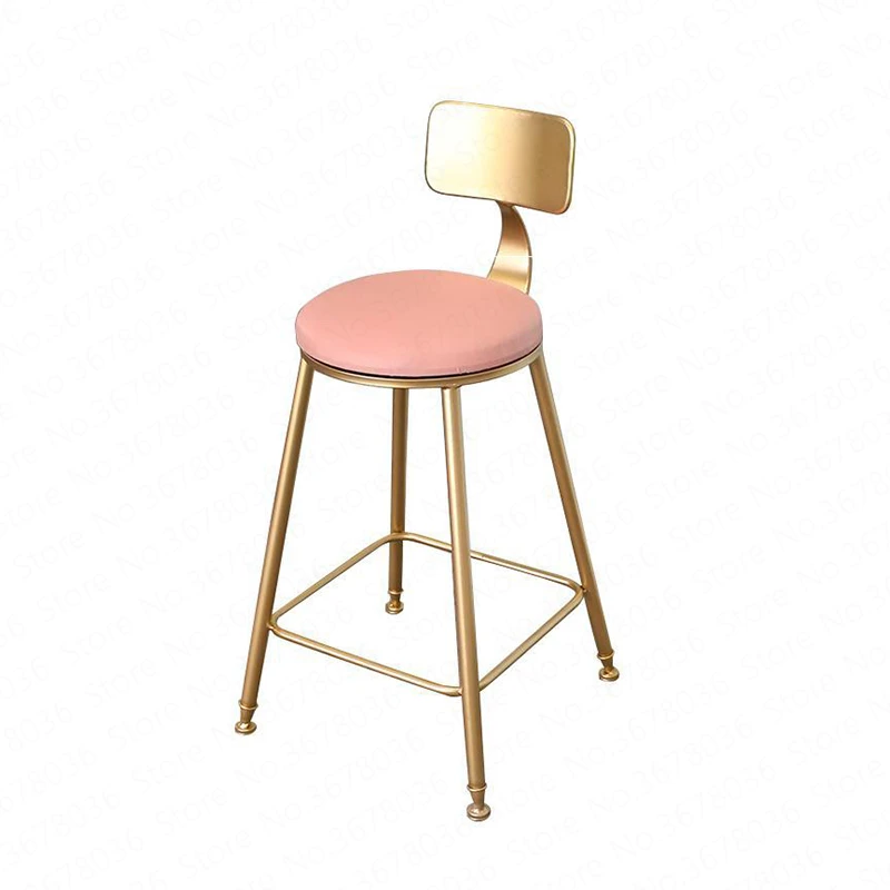 

2Nordic Wrought Iron Gold Bar Stool High 5/65 / 75cm Simple Wrought Iron Chair Modern Bar Wire High Chair Creative Metal