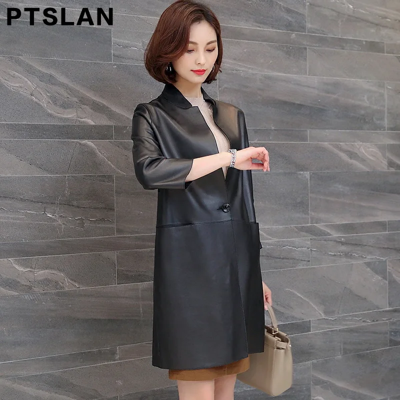 Ptslan font b Women b font Leather font b Jacket b font font b Women b