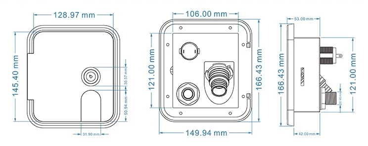 Universal White Gravity Water Hatch/water intake Fill Dish Lock Keys RV Trailer motorhome Camper caravan accessories