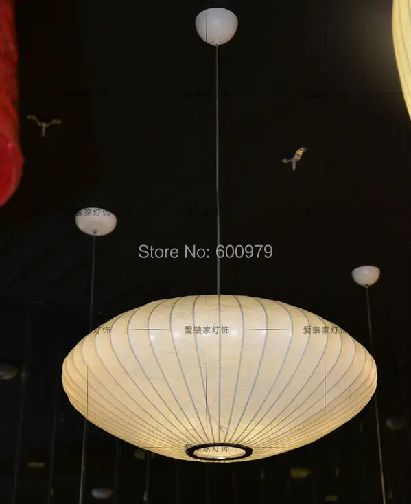 Free shipping  dia 300mm   Nelson Saucer Pendant Lamp Vintage Silk Pendant lights Suspension Dining room Lighting Fixture