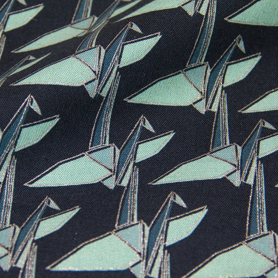 

50cm*110cm Japanese KOKKA DIY Patchwork Fabric Quilting Cloth Cotton Linen Fabric Paper Cranes C