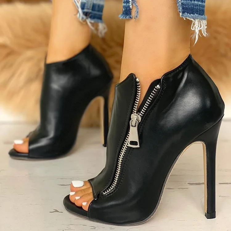 New Women summer Thin High Heels 8cm Zipper Peep Toe gladiator pumps office sandals party shoes