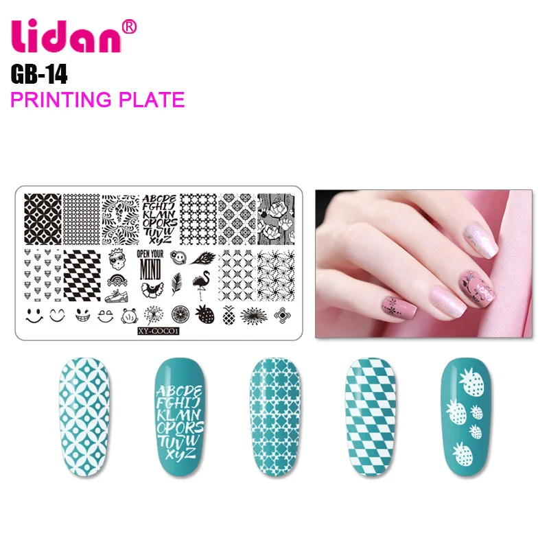 

1 pc Lidan 14*7.5cm Stainless Steel Nail Art Plates Template For Wedding Love Pattern Nail Stamping Image Shipping from China