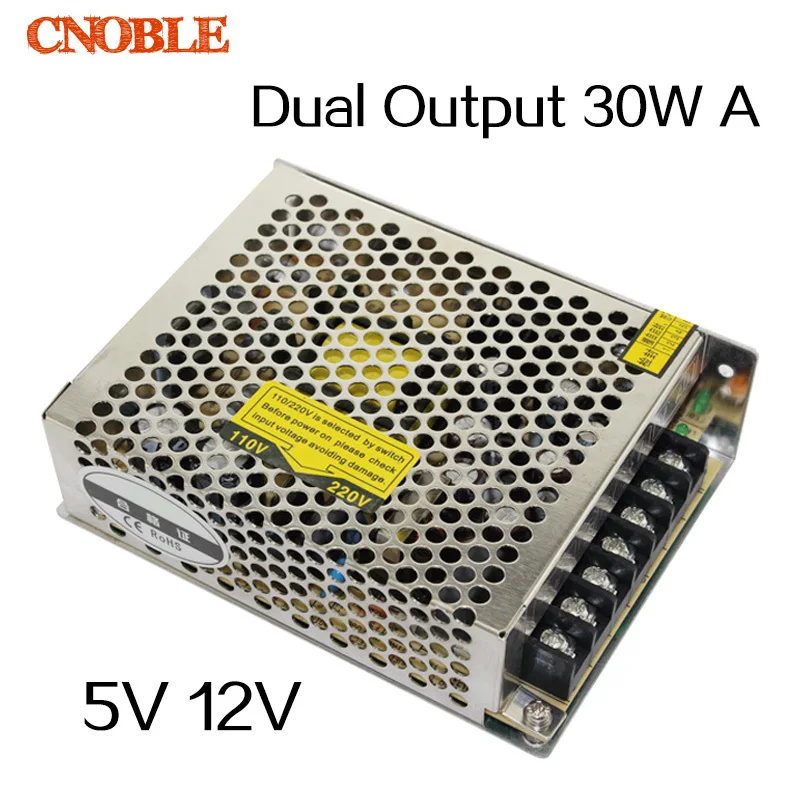 

30W Dual output 5V 12V Switching power supply AC to DC DC4A DC1A
