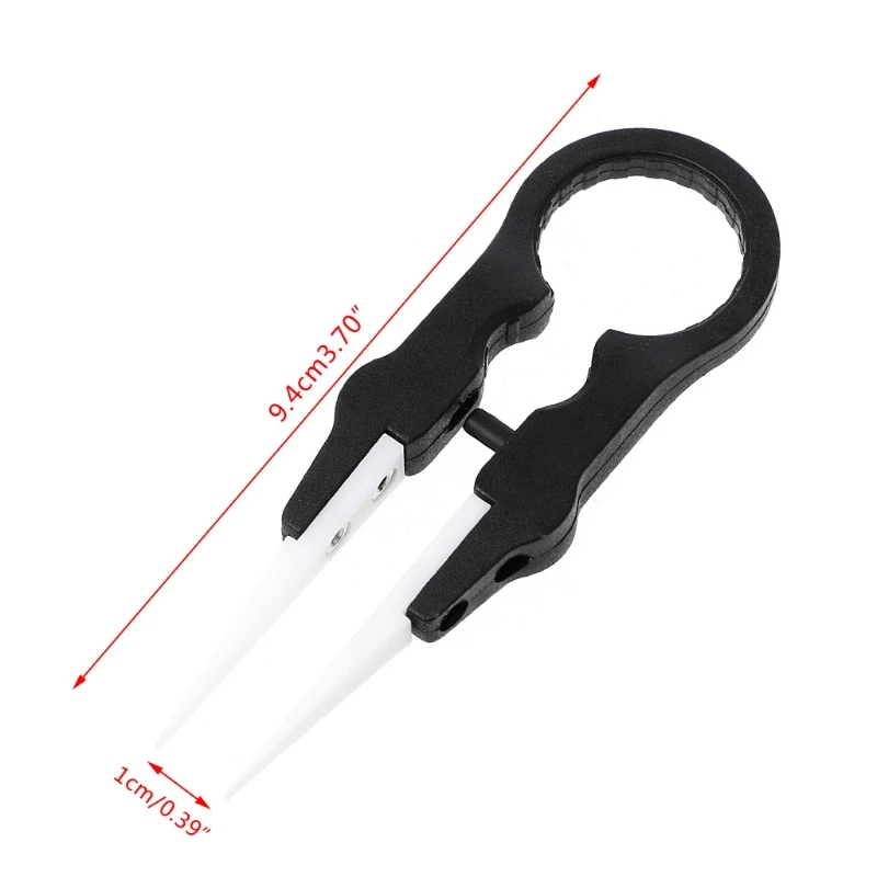 Precision Tweezers Tweezer Tool OOTDTY Multifunctional Steam Vaper Ceramic Insulation Head Tweezers Forceps Black