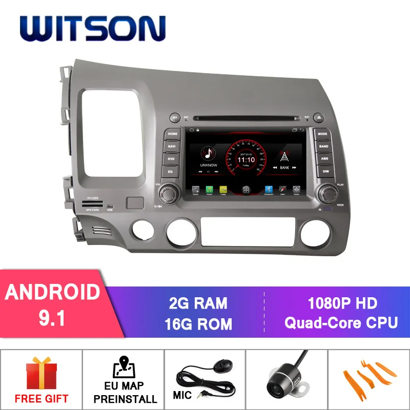 WITSON Android 9,1 Авто Радио DVD НАВИГАЦИЯ для HONDA CIVIC 2006 автомобиля DVD Зеркало Ссылка/16 Гб Inand/DVR/DAB/OBD/TPMS Функция