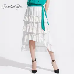 Для женщин юбка 2019 новые летние модные Корейская версия ПР темперамент нерегулярные торт/Bohe/женские длинные юбки Ceciliayu