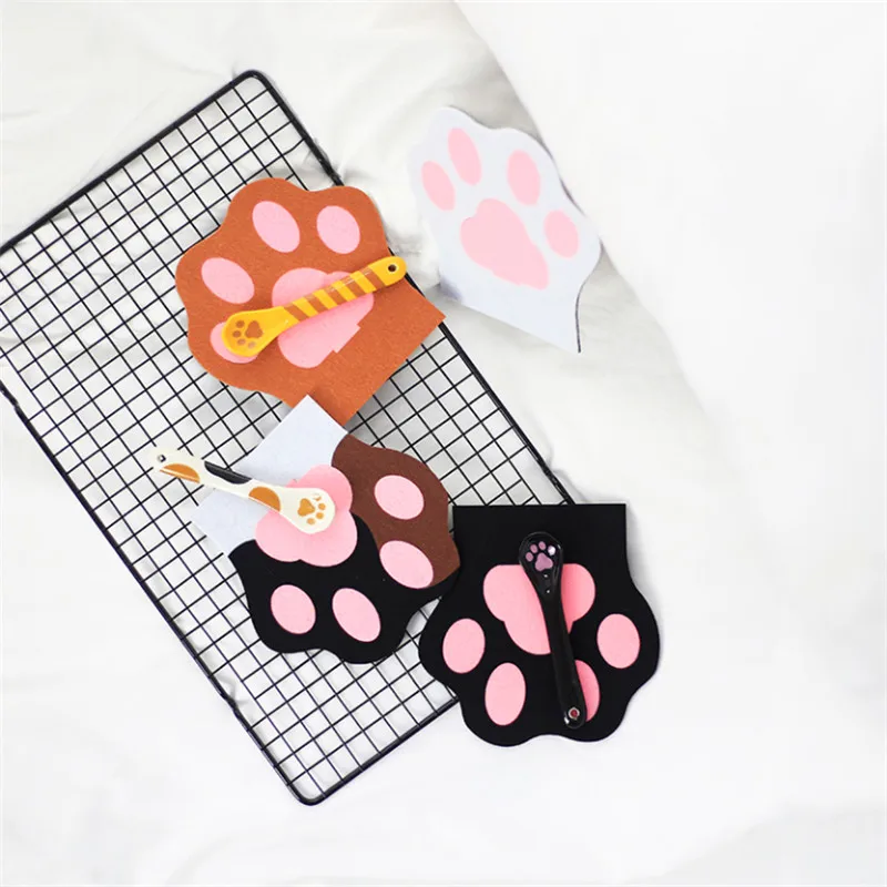 Cute Cat Claw Coasters Individual Felt Cup Mat Stand Under Hot Table Placemat Office Kitchen Accessories Modern Home Decoration | Дом и сад