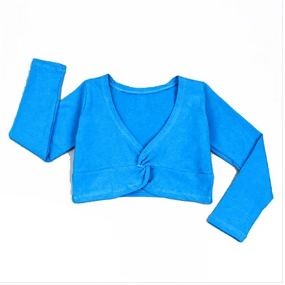 2018 Fashion Girl Ballet Gymnastic Leotard Jacket Long Sleeved Dance Sweater Top Coat Kids Dance Clothing Jacket Wrap Ballet blue