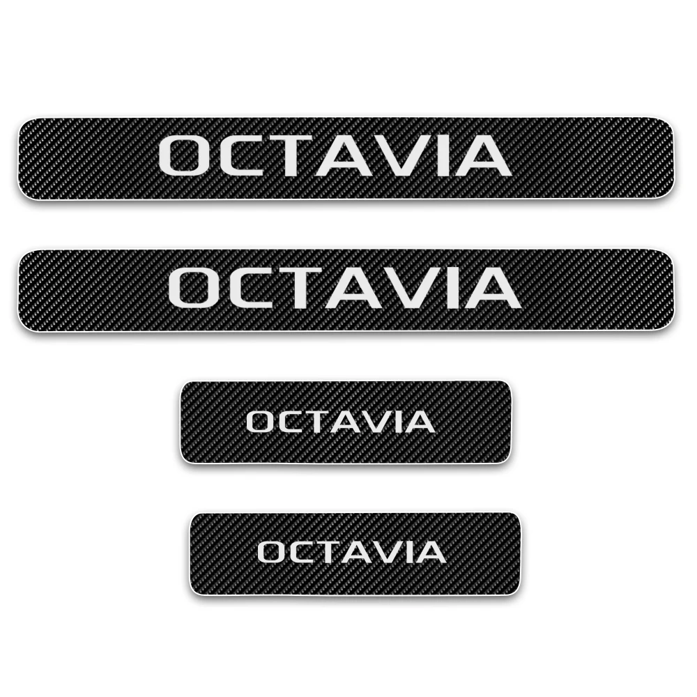 4 шт. наклейки на пороги двери и порога для Skoda Octavia A5 A7 2007 2008 2009 2010 2011 2012 2013|Буксиры