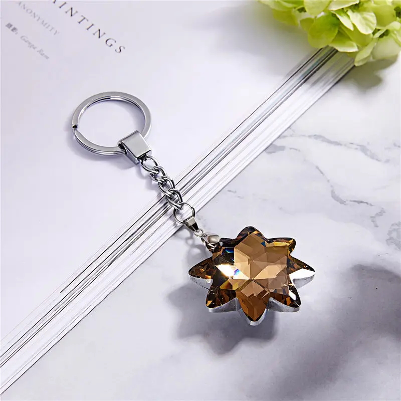 Популярный Хрустальный цветок круглый Классический 9 цветов Брелок для ключей для изготовления ювелирных изделий для женщин брелок аксессуары ювелирные изделия