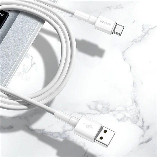 Baseus дешевый и тонкий USB кабель для передачи данных для iPhone зарядный кабель белый 1 м TPE Micro usb type C зарядный кабель для мобильного телефона - Цвет: type c usb