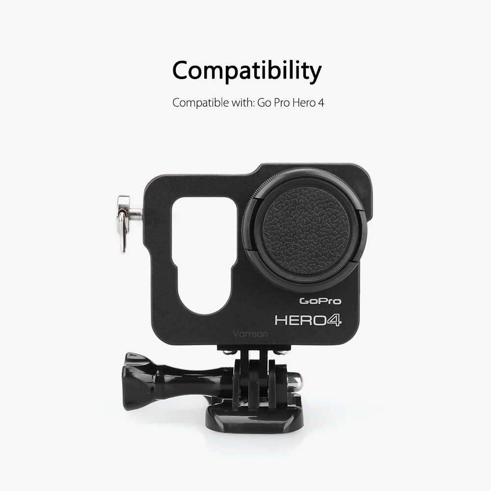 Защитный чехол Vamson для Gopro Алюминиевый металлический корпус рамка с ЧПУ + крышка
