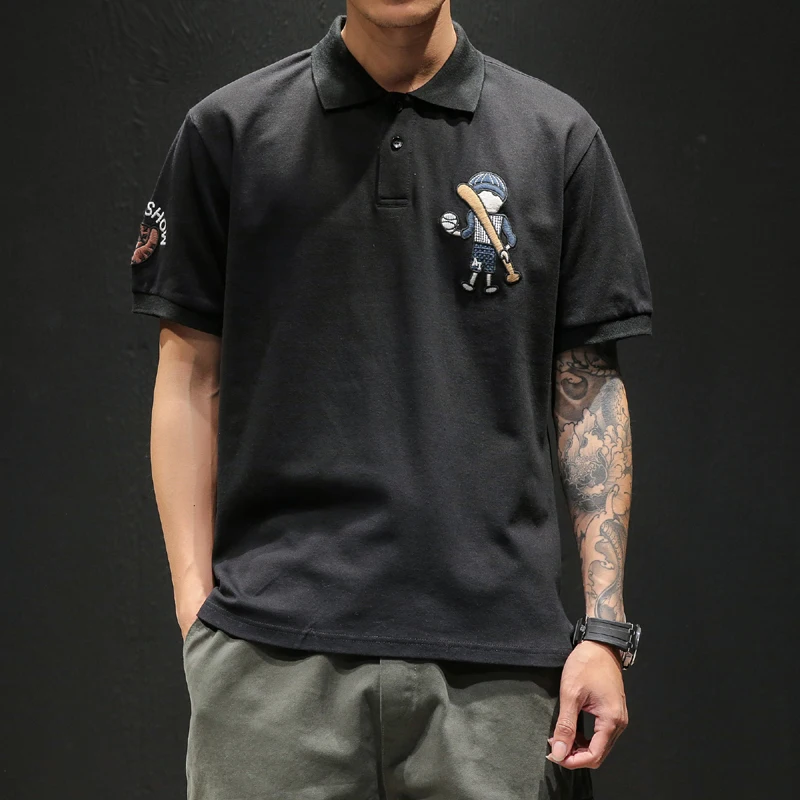 

Men Polo Shirts 2019 New Arrivals US Baseball Boy Embroidery Polos Fashion Short Sleeve Breathable Summer Clothes M-5XL D888