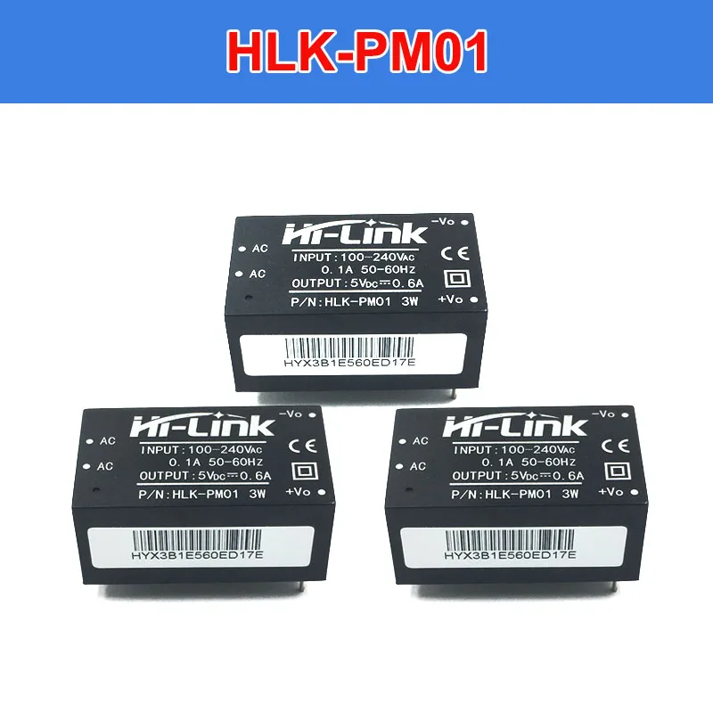 

Free shipping 4 pcs HLK-PM01 AC-DC 220V to 5V 600mA Step Down Intelligent Household Switch Power Supply Module support ODM/OEM