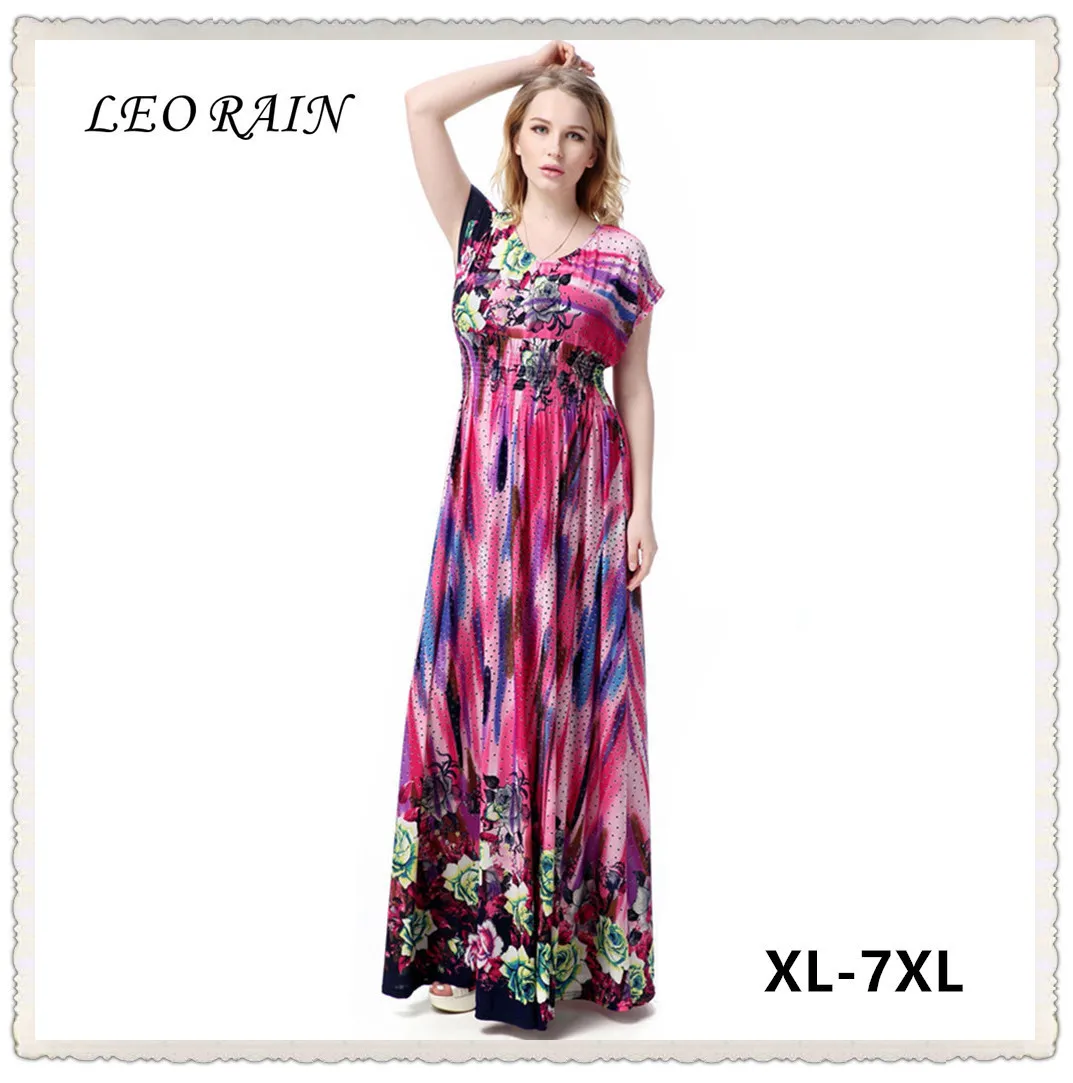 Buy XL 7XL V Neck Short Sleeve Print Vacation Beach