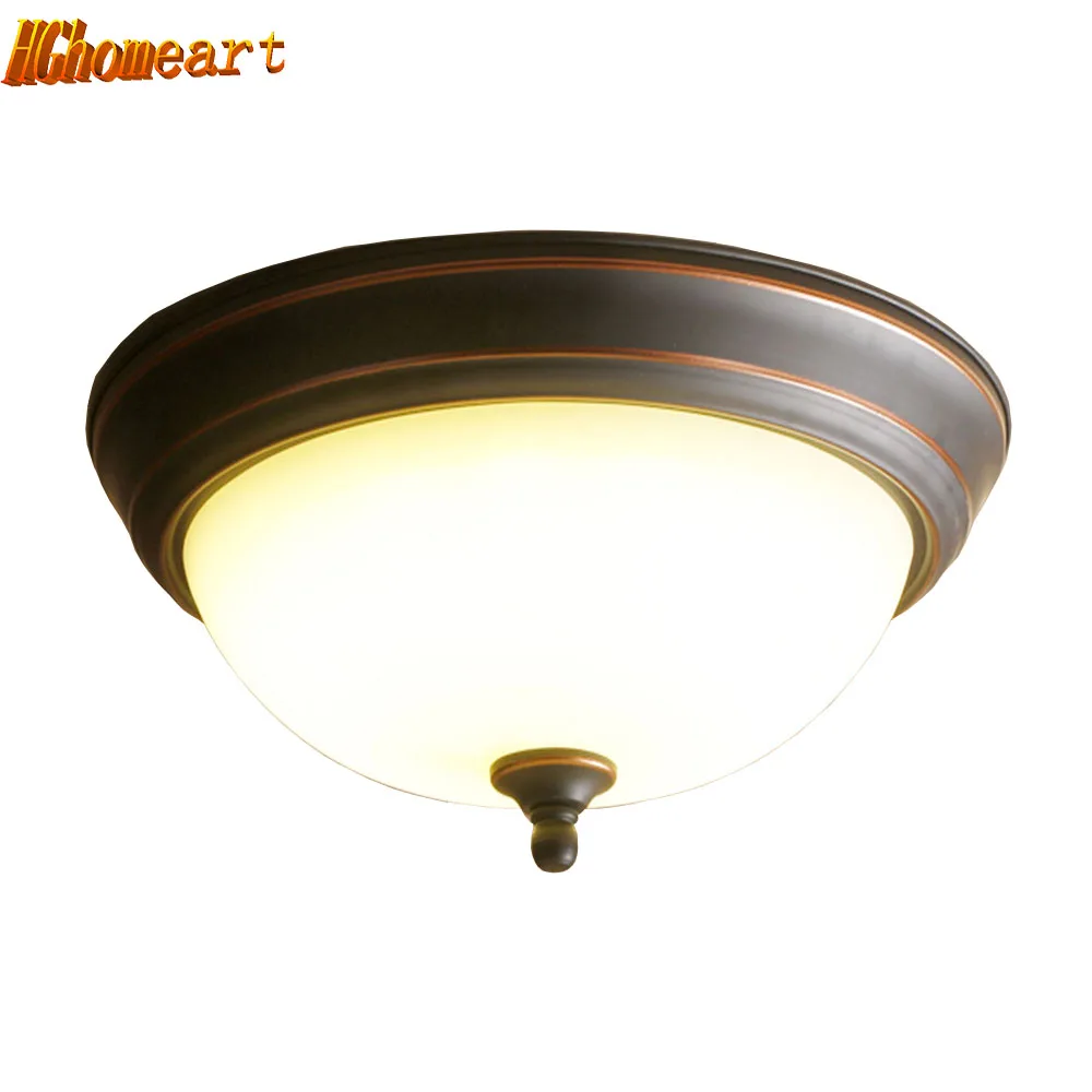 American Retro LED Ceiling Lamp Round Bedroom Lamp Study Hall Corridor Bathroom Balcony Aisle Lamps