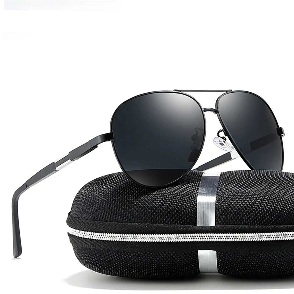 

Al-mg Alloy Spring Legs Ultralight Pilot Polarized Sunglasses Custom Made Myopia Minus Prescription Polarized Lens -1 To-6