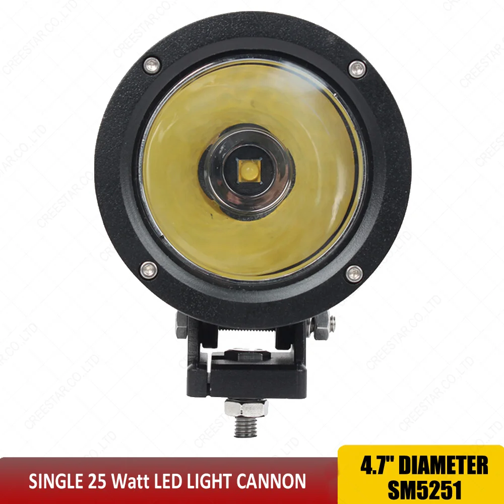 95% Similar GDCREESTAR 4.5" LED Light Cannon 25 Watt 10 Degree Spot Beam  used for truck car suv atv 12V 24V External lamps x1pc-in Car Light  Assembly from ...
